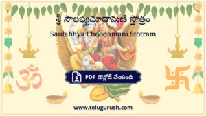 Saulabhya Choodamani Stotram – శ్రీ సౌలభ్యచూడామణి స్తోత్రం