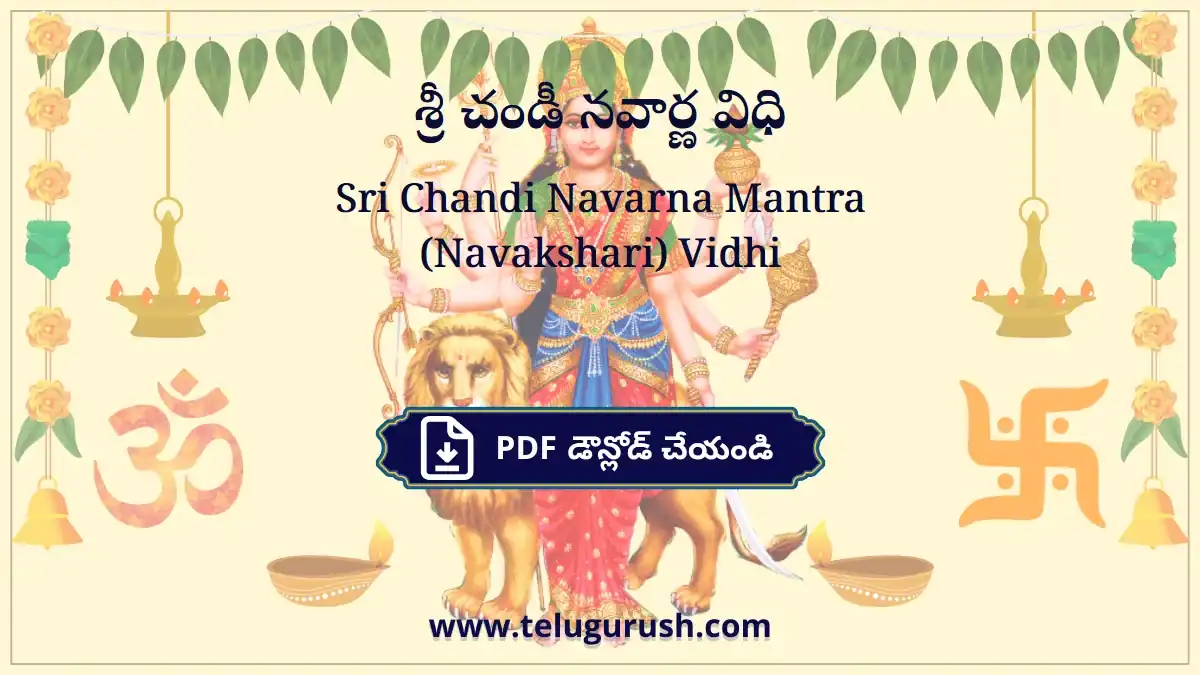 Sri Chandi Navarna Mantra (Navakshari) Vidhi – శ్రీ చండీ నవార్ణ విధి