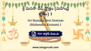 Sri Manasa Devi Stotram (Mahendra Krutam) 1 – శ్రీ మనసా దేవీ స్తోత్రం (మహేంద్ర కృతం) 1