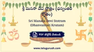 Sri Manasa Devi Stotram (Dhanvantari Krutam) – శ్రీ మనసా దేవి స్తోత్రం (ధన్వంతరి కృతం)