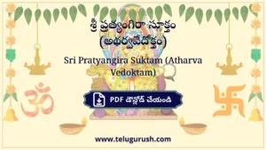 Sri Pratyangira Suktam (Atharva Vedoktam) – శ్రీ ప్రత్యంగిరా సూక్తం (అథర్వవేదోక్తం)
