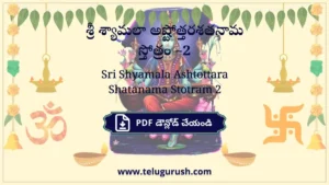 Sri Shyamala Ashtottara Shatanama Stotram 2 – శ్రీ శ్యామలా అష్టోత్తరశతనామ స్తోత్రం –2